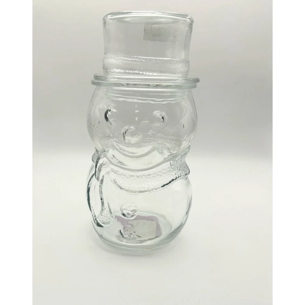 Christmas Snowman Apothecary Clear Glass Small 7.5